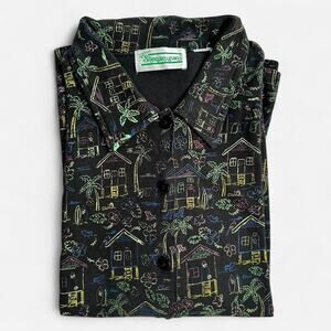 Vintage inspired short sleeve button down tee